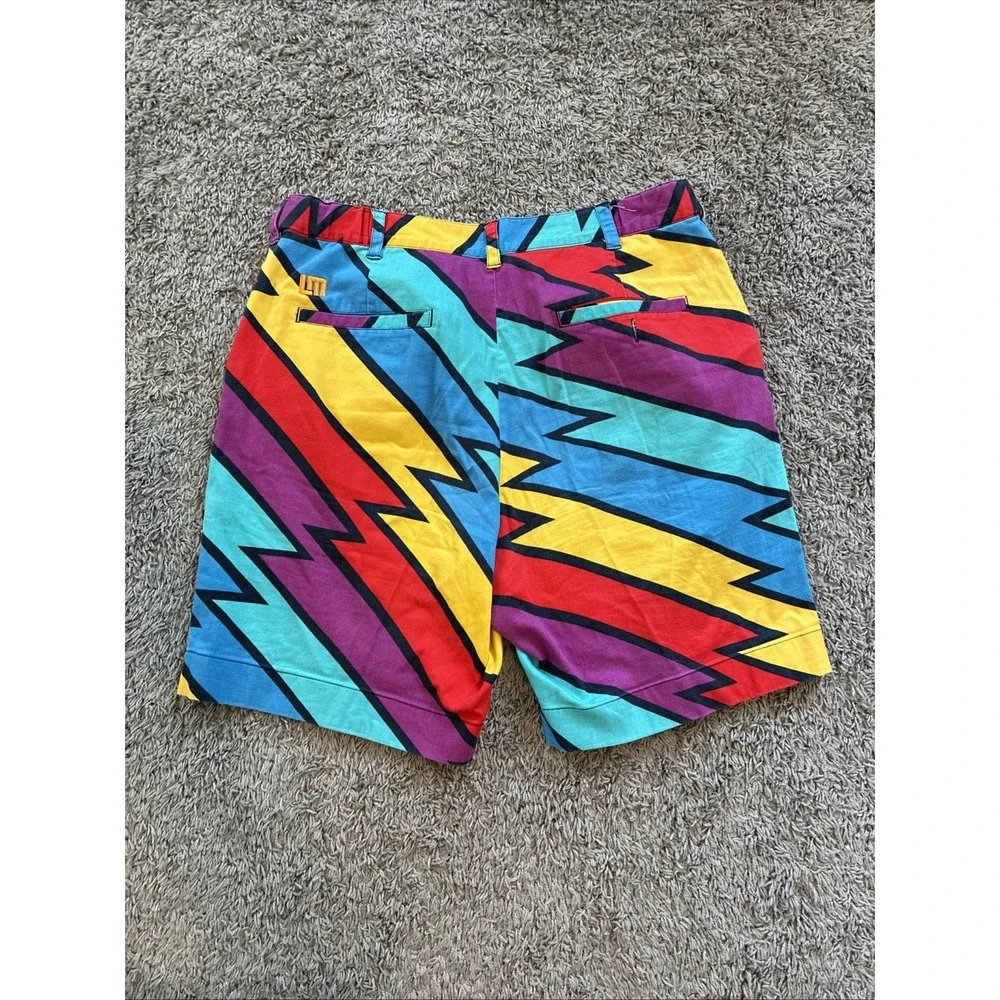 Loudmouth Unisex Multicolor Geometric Shorts size 34 Golf Zigzag